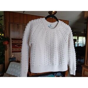 Amour Vert 100% Wool Beige Sweater Size XL Midriff Fit Heavy Thick